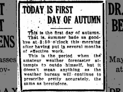 First day of Autumn, 1924