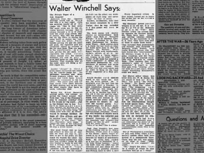 Walter Winchell Says: