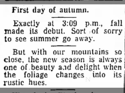 First Day of Autumn, 1959