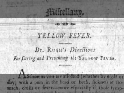 Yellow Fever: Dr. Rush's Directions