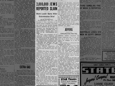 2,000,000 JEWS REPORTED SLAIN