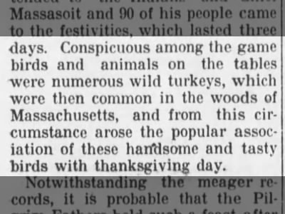Turkeys were common